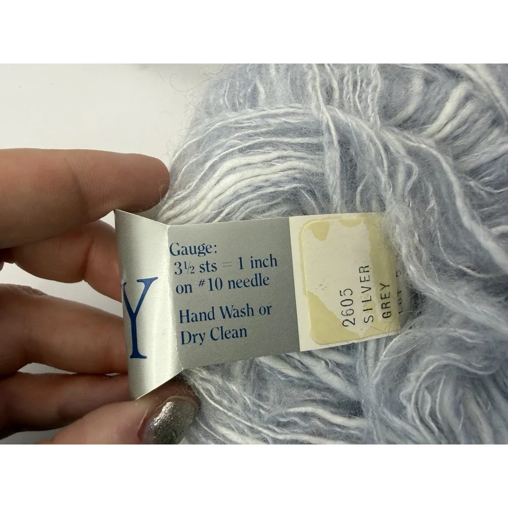 Brunswick Yarns MONTEREY Mohair Blend Yarn Silver Grey Lot Of 9 - 2 Dye‎ Lots